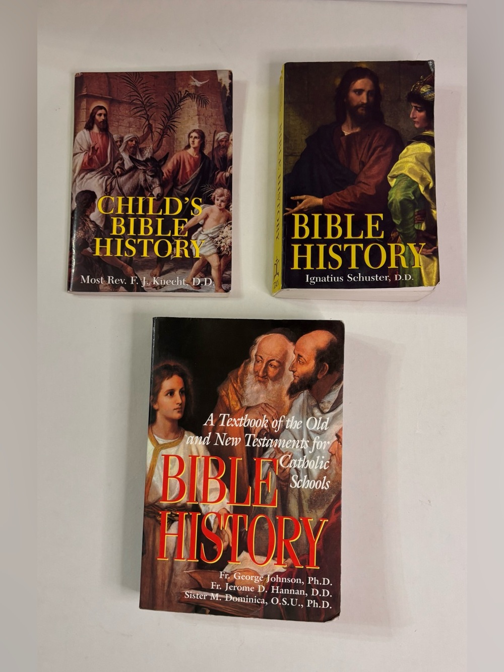 Bible History Learning Books Set of 3  - Brown, Yellow, Red Covers